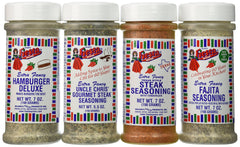 Bolner's Fiesta front packaging showing four seasonings for versatile grilling