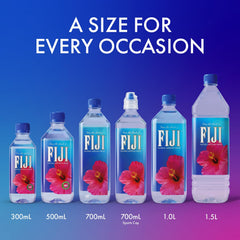 FIJI single 1L bottle label close-up highlighting premium origin