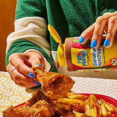 Fila Manila ketchup poured on fries showing flavor enhancement