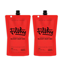 Filthy Food front pouch showing product branding and pour spout benefit