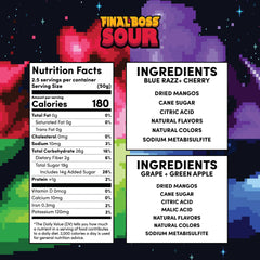 Final Boss sour powder packet open to show intense dip and convenience benefit