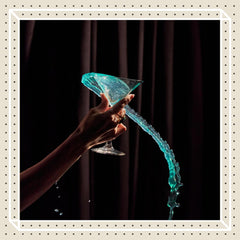 Finest Call mix poured into cocktail glass, illustrating vivid color for presentation
