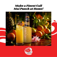 Pouring Finest Call Mai Tai mix into shaker to speed cocktail preparation