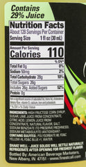 Close-up of Finest Call label showing lime and ingredients for easy identification