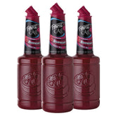Finest Call front view showing three 1L bottles and label highlighting premium raspberry