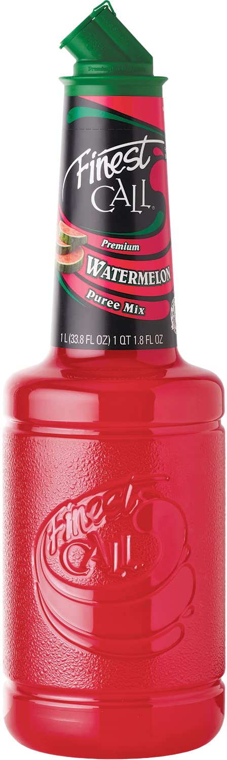 Finest Call bottle front view showing label and 1 L size, highlighting authentic watermelon flavor