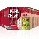 Finn Crisp front packaging showing 7oz box and clear brand label for pantry stocking