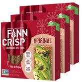 Finn Crisp front packaging showing three 7oz boxes and product benefit convenience