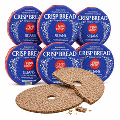 Finn Crisp front packaging showing bulk 6-pack, shelf-stable convenience