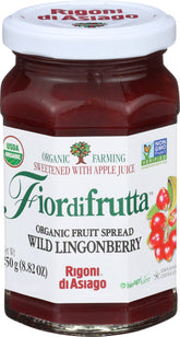 Fiordifrutta front label jar showing organic certification and benefit
