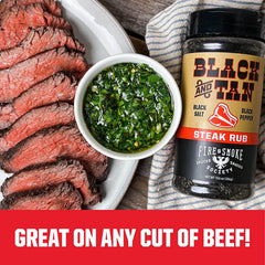 Fire & Smoke Society seasoning applied to ribeye on grill for bold crust