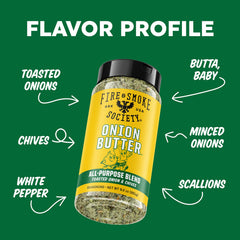 Fire & Smoke Society seasoning texture close-up showing toasted onion flakes and herbs