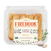 Firehook front packaging showing garlic thyme flavor and bold Mediterranean appeal
