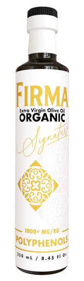 Firma bottle front view showing rich color and bold flavor benefit