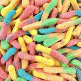 FirstChoiceCandy front packaging showing neon worm bag and bulk size benefit