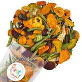 FirstChoiceCandy front packaging showing resealable one pound bag and colorful veggie mix, freshness preserved