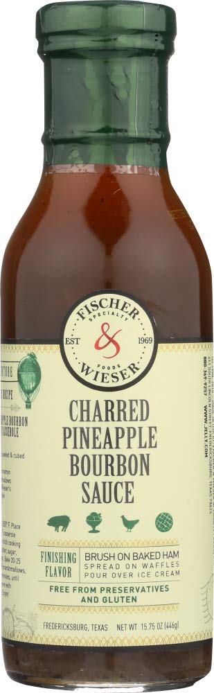 Fischer & Wieser bottle front view showing label and rich glaze for finishing dishes