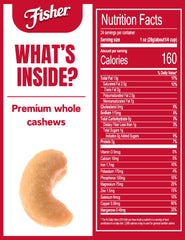 CHEF'S NATURALS close-up of single cashew kernel showcasing crunchy texture and freshness
