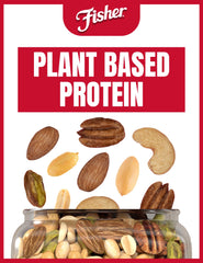 CHEF'S NATURALS Fisher mixed nuts in bowl shown as ready to serve and add crunch to meals