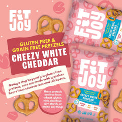 FitJoy pretzels with hummus dip showing pairing versatility and snacking appeal