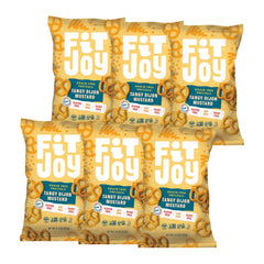 FitJoy front packaging showing tangy dijon mustard pretzel twists and brand