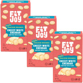 FitJoy front packaging showing white cheddar crackers and convenience