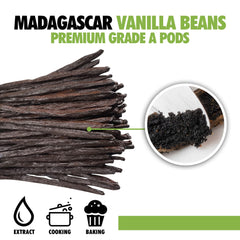 FITNCLEAN vanilla seeds scraped into bowl showing dense seeds and intense aroma for baking