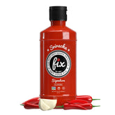 Fix Hot Sauce front bottle shot showing label and 18 oz size for pantry appeal