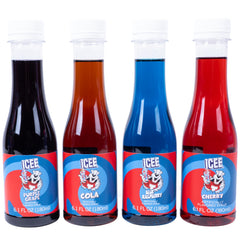 Fizz Creations ICEE bottle close-up label highlighting flavor and convenient pour spout