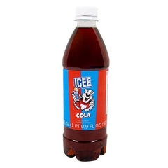 Fizz Creations bottle front showing ICEE Cola label and easy-pour cap for convenient use