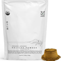 FKRO jar front packaging showing hojicha label and freshness benefits