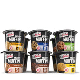 FlapJacked front packaging showing all six muffin flavors and variety pack benefits