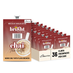 Flavia Bright Tea Co. front packaging showing case and brand, promotes convenience