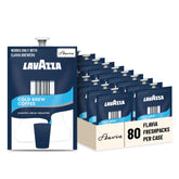Flavia Lavazza front packaging showing case of 80 packs and clear branding benefit convenience