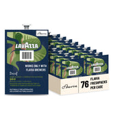 Flavia Lavazza decaf front packaging showing product case and branding, clear presentation benefit