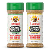 Flavor God front packaging showing both shakers and product labels for easy identification and convenience