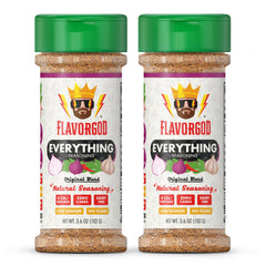 Flavor God front packaging showing two bottles and clear branding for pantry convenience