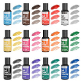 Fleoriya front packaging showing 12 vibrant gel bottles and benefits