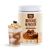 FLIMEAL front packaging showing tub and Dolce Latte branding for instant recognition