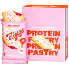 FLINGS front packaging showing nutrition and 8-pack convenience