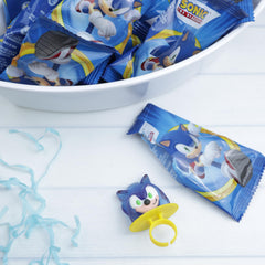 Flix Candy assorted ring colors illustrating strawberry orange and blue raspberry flavors
