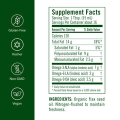 Flora product label close-up displaying organic, cold-pressed details and trust
