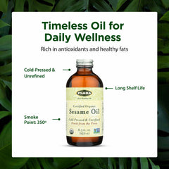 Flora glass bottle detail illustrating dark glass protecting freshness benefit