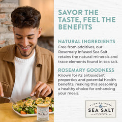 Florida Pure sprinkled on grilled steak highlights rosemary salt boosting savory aroma