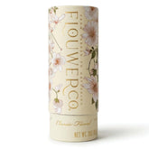 Flouwer Co. front jar showing artisanal finishing salt and floral garnish benefit presentation