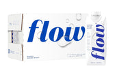 Flow branded 12-pack front view showing eco-friendly bottles and label benefit