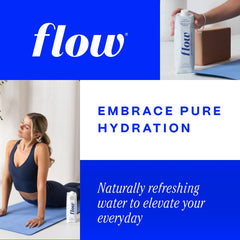 Flow bottle held in hand to show 33.8 fl oz scale and convenient portability