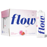 Flow front packaging showing bottle and flavor, highlights convenience