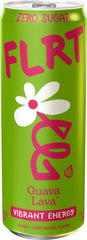 FLRT close-up of guava lava can texture and condensation highlighting refreshment benefit