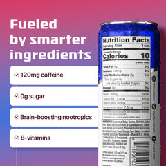 Focus Factor can closeup label highlighting vitamins B6 and B12 benefits